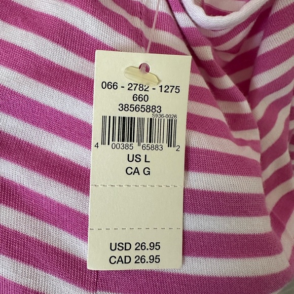 Aerie NEW Pajama Henley Tank Top Pink & White Stripes Racerback Size Large - Picture 12 of 15